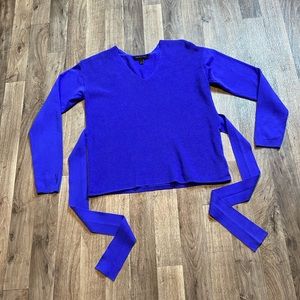 Banana Republic Factory Blue Long Sleeve Tie Waist Sweater Size Small